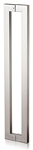 Juego de manijas largas para puerta de 61, 81, 91, 129 y 149 cm, para entrada e interior, manijas de puerta corrediza de granero y ducha, diseño cuadrado para hogares modernos