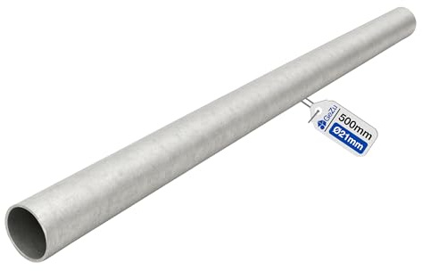 GeZu Impex Steel Tube Ø 27 mm x 500 mm | Hot Dip Galvanised Steel Pipe for Tube Clamps Handrails Frames Furniture & Construction