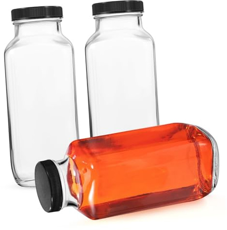ABOOFAN 3piezas Frasco De Vidrio Sellado Para Botellas De Vidrio Transparente Para Leche Uso Cocina Para Bebidas