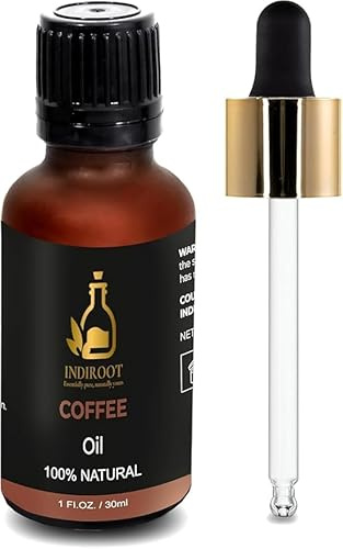 INDIROOT Coffee Bean (Coffea Arabica.) Oil | Pure & Natural Essential Oil for Skincare, Hair Care & Massage (1 Fl Oz/30ml, Coffee)