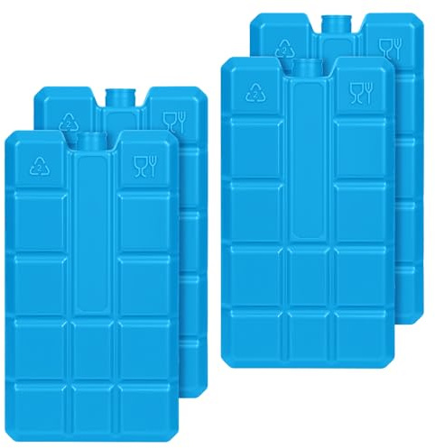 flintronic 4 Stück Kühlakkus, für Kühltasche & Kühlbox, 24-48h Lange Kühlung, 8,3 x 2,3 x 15 cm, 200ml