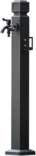 Fontana d'acqua per esterni, grande colonna da giardino con doppi rubinetti per irrigazione e patio, elegante fontana indipendente per decorazione da cortile
