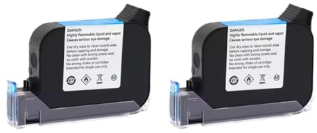 KRLAZdN Cartouche d'encre Noire 2588 + M 2588 2588 +, séchage Rapide, Eco solvant, Hauteur d'impression 12.7mm, Compatible avec imprimante Portable(Black-2pcs)