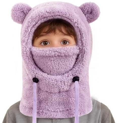 Generico Coprifaccia Invernale Bambini - Berretto in Pile Maglina,Cappello Invernale Completo per Sci,per Bambini Ragazzi Corsa Campeggio Ciclismo Snowboard Escursionismo Sport Invernali Scuola