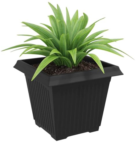 vidaXL Pot de Fleurs Carré 24 pc Noir 38 x 38 x 30 cm Plastique