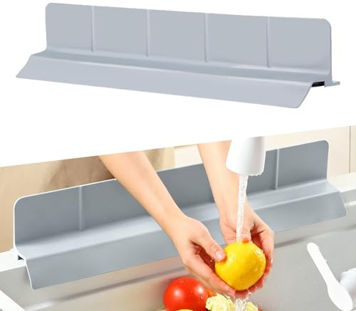 22.8x3.9in Silicone Sink Splash Guard, Blue-Gray Water Splash Guard
