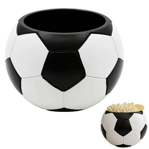 Soccer Ball Shaped Snack Bowl, Game Day Party Serving Bowls, Sports Themed Bowl for Popcorn Chips Candy and Ice Cream, Ideal for Football Fans and Viewing Parties