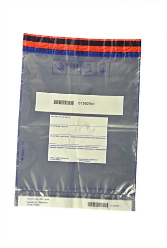 100 x Sicherheitstaschen: 295 x 395 + 30 mm Bon, Druck:  von, an, Datum, Betrag, Verpackt, Unterschrift 