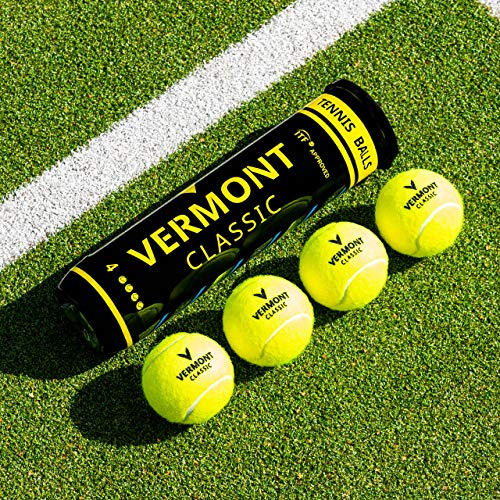 Vermont Classic Tour Tennis Balls - ITF Approved Woven Cloth Tennis Ball (3 Tubes / 12 Balls)