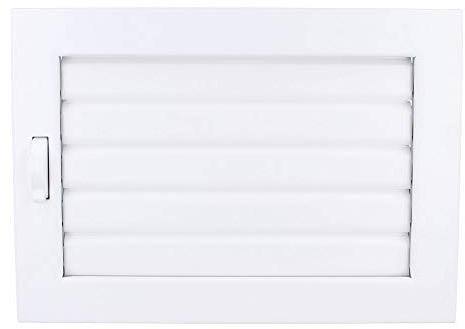 Warmluftgitter Kaltluftgitter Lüftungsgitter Ofengitter Kamingitter Lamellen verschliessbar (240x170mm, Weiss)