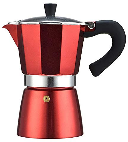 MYYINGELE Mocha Latte Coffee Maker Italian Moka Espresso Cafeteira Percolator Pot Stovetop Coffee Maker, for Home Office Coffee Pot, Red