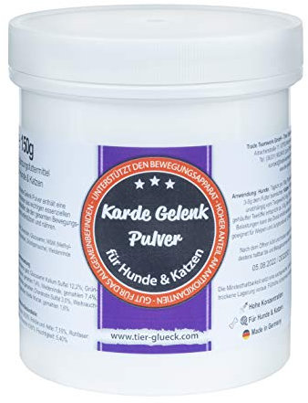 Trade Teamwork Karde Gelenk Pulver für Hunde und Katzen – 150 g mit Teufelskralle, Glucosamin und MSM
