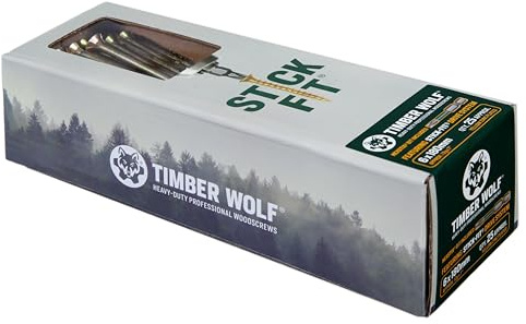 Timber Wolf TW60180 Vis à bois – 6,0 x 180 mm – Boîte de 25 pièces, zinc et jaune (or)