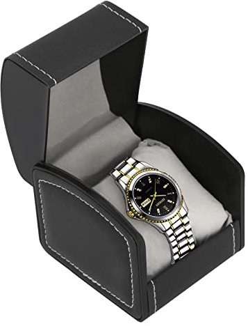 Trintion Watch Box Single Watch Gift Box PU Leather Watch Travel Case Storage Organizer with Removable Watch Cushion for Watches Jewellery Storage(Single watch box)