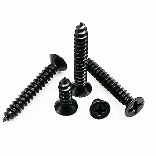 Schrauben, M1 M1.2 M1.4 M1.7 Schwarzer Stahl Kleiner Kreuz Phillips Flacher Counterunk Head Selbstkippende Holzschrauben 100pcs (Color : 100pcs M1.2, Size : 5mm)