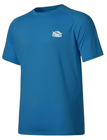 WILLIT Herren UV Shirt UPF 50+ Sonnenschutz Schwimmshirt Schnelltrocknend Leicht Kurzarm Atmungsaktiv Rashguard T-Shirt für Outdoor Angeln Surfen Wandern Laufen Dunkelblau 2XL