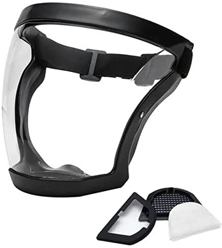 Géneric Face Shield | Reusable Full Face Protection Large Transparent Face Shield | Safety Industrial-Masks | Anti-Fog Full Faceshields Guard for Protection Eyes (Black)