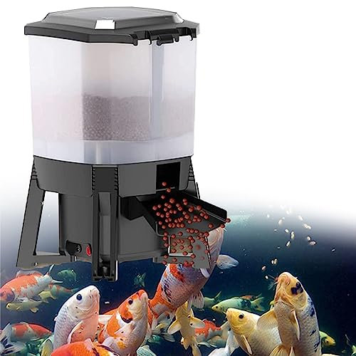 XDLYWUZIQ Electric Fish Food Dispenser, Automatic Fish Feeder, Solar Automatic Fish Feeder with LCD Automatic Food Dispenser, Digital Vacation Timer Feeder for Aquarium or Fish Tank