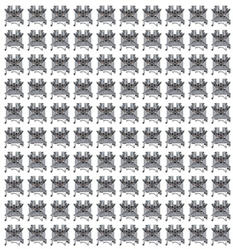 Connettori Per Guida Din, 100 Pezzi Morsettiera Per Montaggio su Guida Din Morsettiera Combinata in Rame Morsetto a Vite 800V 32a UK‑3N,Guida Din