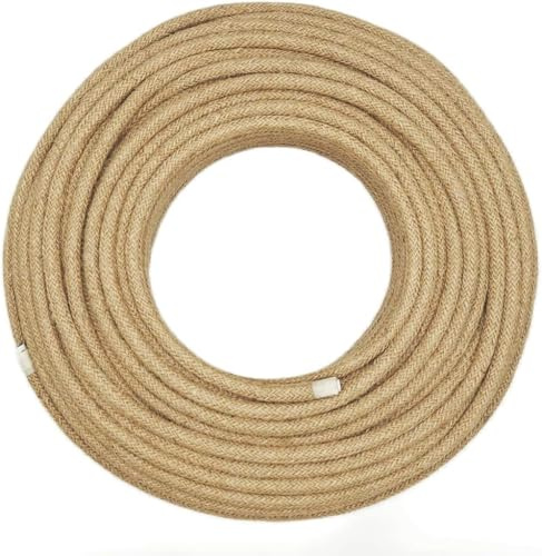 5Meters 3 Core Round Vintage Fabric Braided 0.75mm Flex Flexible Cable Electrical Wire for DIY Lamps Industrial Pendant Lights Lighting Appliances (Hemp) | Electrical Wire for DIY Lamps Industrial Pendant Lights Lighting Appliances (Hemp)