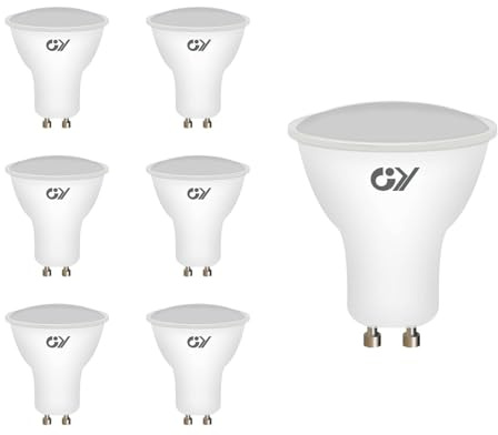 GY 6 Lampadine LED GU10, 6W Equivalenti a 60W, 4000K Bianco Naturale, 450 Lumen, Lunga Durata, Basso Consumo, Adatte per Illuminazione a Binario e Case da Incasso Certificate CE, Non Dimmerabile