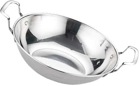 CIYODO Stainless Steel Cooking Pan with Double Handles 9-inch Flat Bottom Household Hot Pot for Induction Cooker Kitchen Cookware for Home and Restaurant Use