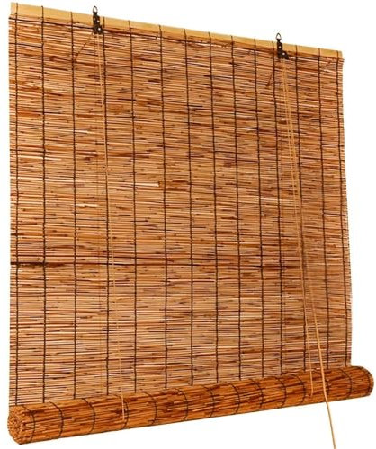 Wetterfest Bambus Rollos Aussen Bambusrollo Sonnenschutz Sichtschutz Jalousien 85 95 100 115 120 135 140 150 160cm Breite Für Gärten Fenster Terrassen Pergola Schilfrohrvorhang
