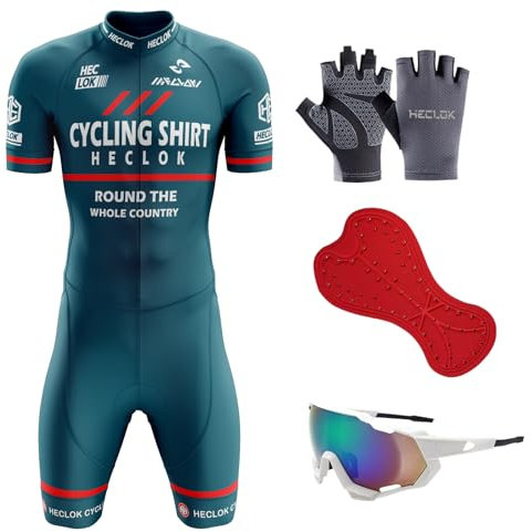 Herren Fahrrad Skinsuit Kurzarm, Triathlon Anzug Herren, Triathlon Neoprenanzug Herren,Schwimmhose Herren, Triathlon Tri Anzug Kompression, Gepolstert Einteilig Trisuit (TYP-5,3XL)
