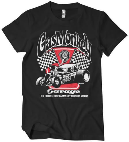 Gas Monkey Garage Offizielles Lizenzprodukt Badass Herren-T-Shirt (Schwarz), XXXX-Large