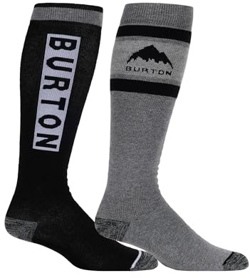 Burton Men’s 2-Pack Weekend Midweight Winter Socks – Warm Snowboard Socks with Arch Support – True Black, Large