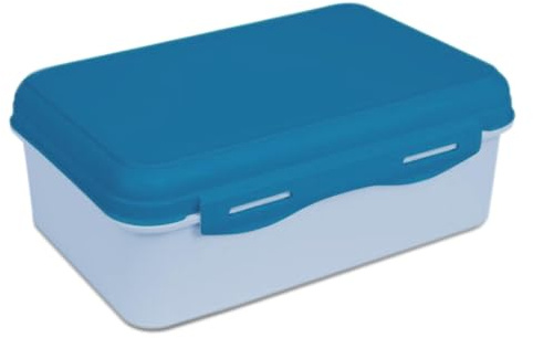 TIENDA EURASIA – Fiambrera | Sandwicheras Multiples | Plástico Polipropileno (PP) Libre de BPA | con 3 Compartimentos | Medidas 13 x 19.6 x 7.3 cm | 1 Litro | Fiambrera Compartimentos (Azul)