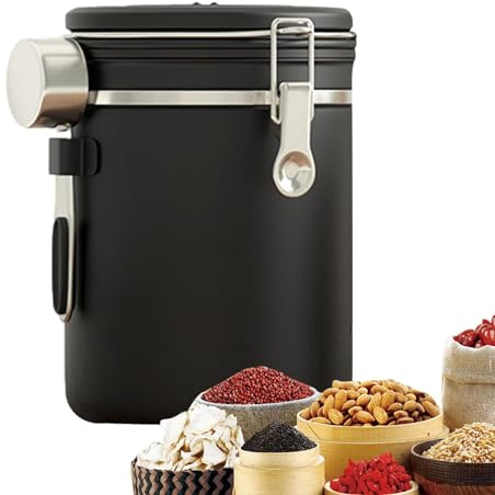Récipient de stockage de café, récipient de café pour café moulu, Récipient à café hermétique avec cuillère, Boîte à café avec Valve d'échappement, boîte à café sous vide en acier inoxydable 304 pour