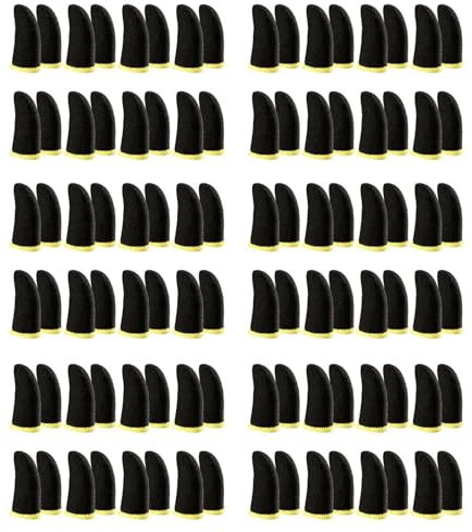 Xptieeck 96X Spiel Finger Manschette DüNne Atmungsaktive Anti-Schweiß Anti-Rutsch Finger Daumen Manschette Gaming Fingerlinge Handschuhe für Zieltasten
