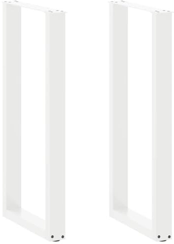 vidaXL Bartischbeine U-Form 2 STK. Weiß 40x(100-101) cm Stahl