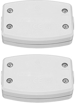 2 Pack 3-Terminal Mains Termination Box, Electrical Cable Junction Box PC Housing, 13A 250V, Compatible with 2 & 3-Core Cables for Indoor Wiring, Lighting Power Systems, Compact Safe (White)
