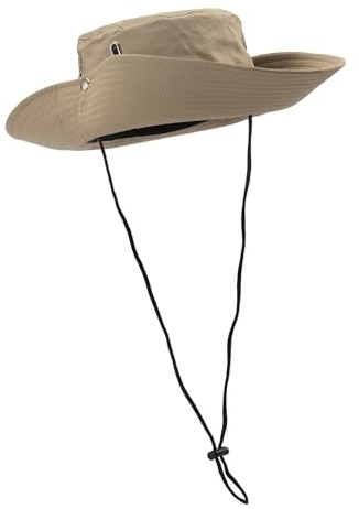 MILAKOO Unisex hinkhatt utomhus fiskarhatt solhatt för män och kvinnor vandringshatt snabbtorkande vattentät vandringshatt med öppningsbart brätte och vindtätt rep, kaki, one size