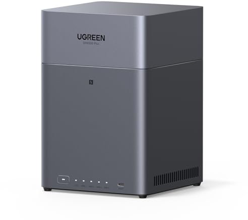 UGREEN NASync DH4300 Plus, NAS Desktop a 4 Bay, Porta LAN 2,5 GbE, 8 GB di RAM, Connessione NFC One-Touch, Album Familiare/Bambino AI, Cloud Personale per Casa/Ufficio (Senza Dischi)