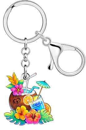 DOWAY Acrylique Amusant Plage Planche de Surf Porte-clés Accessoires Crabe Palmier Cadeaux d'été pour les Surfeurs Femmes Filles Sac à main Sac à dos Charms