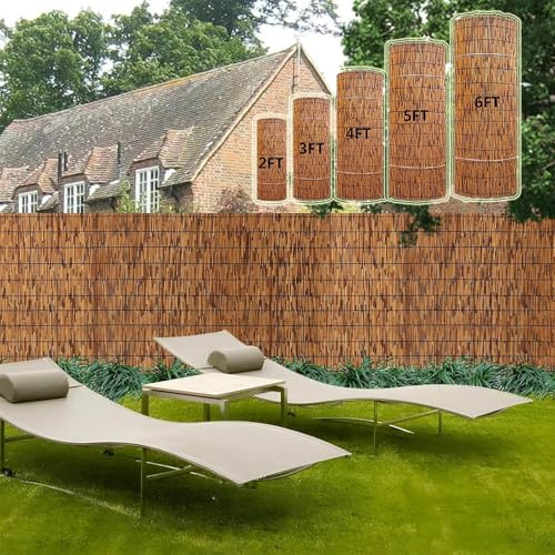 MZQMK Rollo De Valla De Caña Natural Valla De Privacidad Valla De Caña Natural para Patio Al Aire Libre Valla Pantalla De Caña Natural Decorativa(0.61x5m/2x16.4ft)