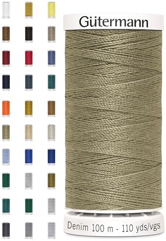 Nähmit - Gütermann DENIM 100-Meter Jeansgarn hochwertig und reißfestes Nähmaschinengarn + GRATIS FARBKARTE (A14-2725)