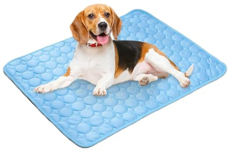 Kühlende Hundematte, kühlende Matte aus Eisseide, für den Innenbereich, weiche Decke für Haustiere aller Größen, zum Entspannen und Schlafen im Sommer
