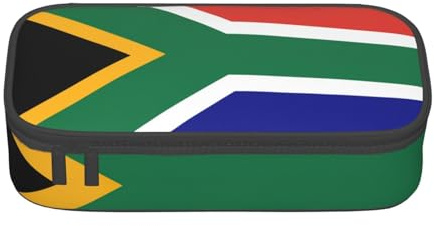 Cxzmnba Federmäppchen mit südafrikanischer Flagge für Jungen und Mädchen, Schulanfang, Schülerbedarf, Federmäppchen, Schwarz , Einheitsgröße, Taschen-Organizer
