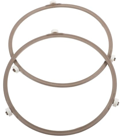 ARTSEWPLY Microwave Supports Plastic Rotating White Rings Turntable 2pcs Parts round Tray Wear-resistant Multi-function Microwave Oven for Kitchen Use