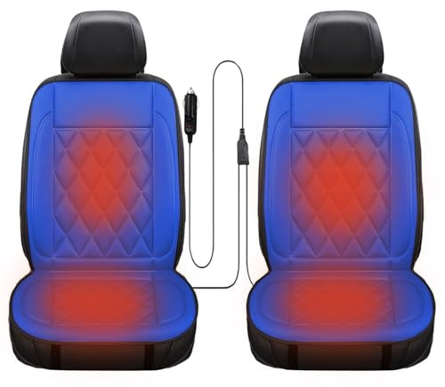 Feizikaw Winter-Auto-Sitzauflage, Bequeme Sitzkissen für Erwachsene, Einzel- und Zweisitzer, passend für Fahrersitz, LKW, SUV und Transporter, Wärmeisolierend und Atmungsaktiv (Blau, Zweisitzer)