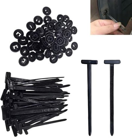 Nylon Universal Cable Tie Buckle, 50pcs Heavy-Duty Self-Locking UV-Resistant Wire Nylon Zip Tie Holders, Universal Push Mount Zip Tie Holders, Bumper Retainer Clips, Car Plastic Rivet Fasteners