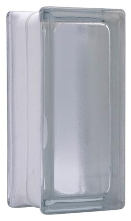 Basic Glasbaustein Halbstein Riva klar, 19x9x8 cm - 10 Stück
