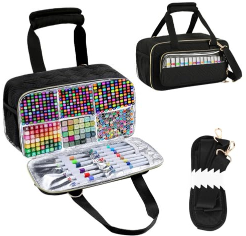 Large Marker Organizer Case up to 220 Markers, 13.4×7.5×7 in