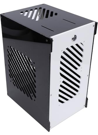 Tosuny Caja Pequeña para PC, Caja para Computadora ITX con Ventilación de 360 ​​Grados, Soporte para Placa Base ITX y 4 SSD de 2,5 Pulgadas, para Entretenimiento en el Hogar y