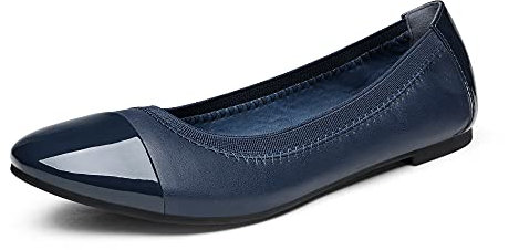 DREAM PAIRS Women's Sole-Flex Navy Ballerina Walking Flats Shoes Size 7 US/ 5 UK