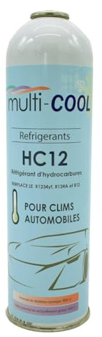 Canette réfrigérant MULTICOOL 12a, remplace le r12, r134a et 1234yf - 420 grs, avec filetage 1/2 ACME